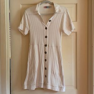 Free People Button Up Dress in White